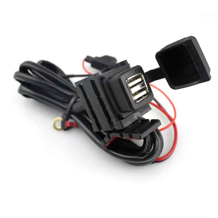Waterproof Motorcycle Dual USB Car Charger Phone Charger Navigation Device Charging 2.1A Large Capacity-image-461560378