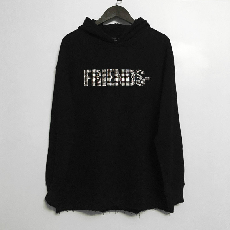 

20ss Men Designer Luxury Hoodies Street Tide Brand Europe and America Coat Sweater V Fear of God Casual Hot Drilling Hooded Sweater Friends, Black