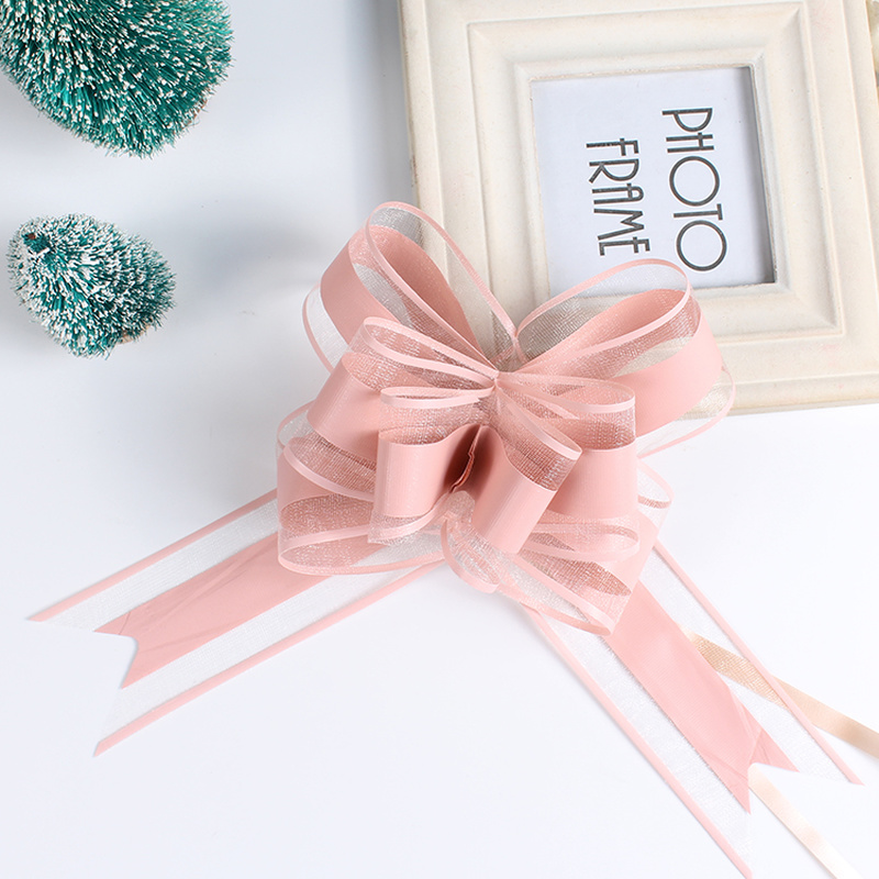 

20PCS Decor Gift Hand Drawn Flowers Decoration Wedding Car Gift Packing Pull Bow Ribbons Plastic Flores Party DIY Festive Suppy