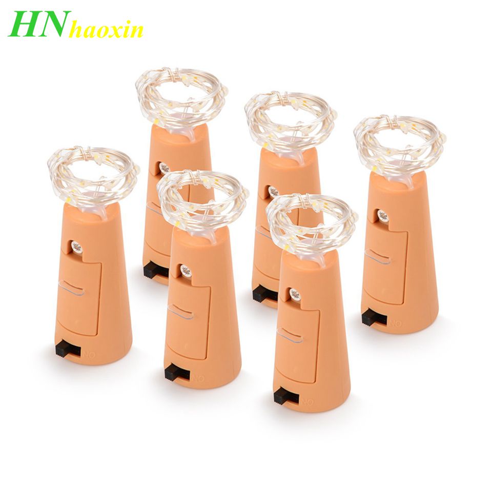 

Haoxin LED stings Button Battery Powered Wine Bottle Copper Wire Lamp Friends Party Lights String Christmas Party Wedding Decoration Light