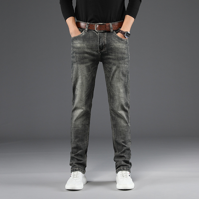 

2020 New Men's Slim Jeans Fashion Stretch Retro Old Jeans Male Denim Trousers High Quality Pants Black Blue Pantalones Hombre, 801 black