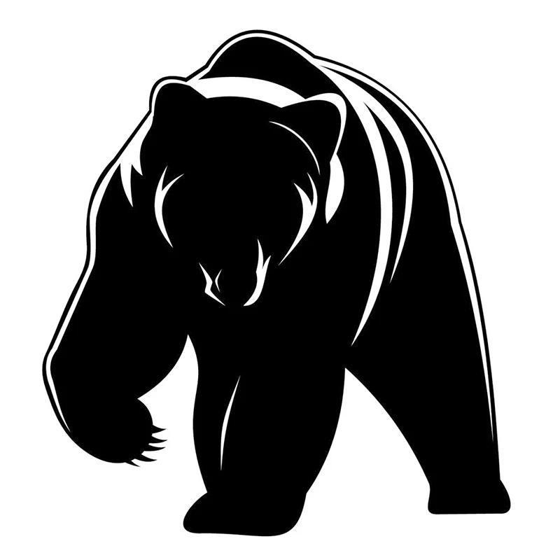 

15*15CM Cute Grizzly Bear Decal Vinyl Car Sticker Black/Silver CA-1074, Blue