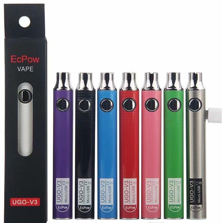 

UGO V2 V3 III Vaporizer Battery Preheat Variable Voltage 510 Thread EVOD EGO Micro USB Charger Vape Pen