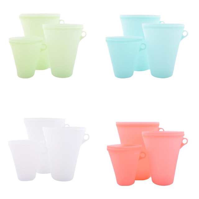 

3Pcs/lot Silicone Food Storage Bags Fresh Bag Kitchen Tool Reusable Sealed Fruit Sealing Household Stand Up Ziplock-Bag Container