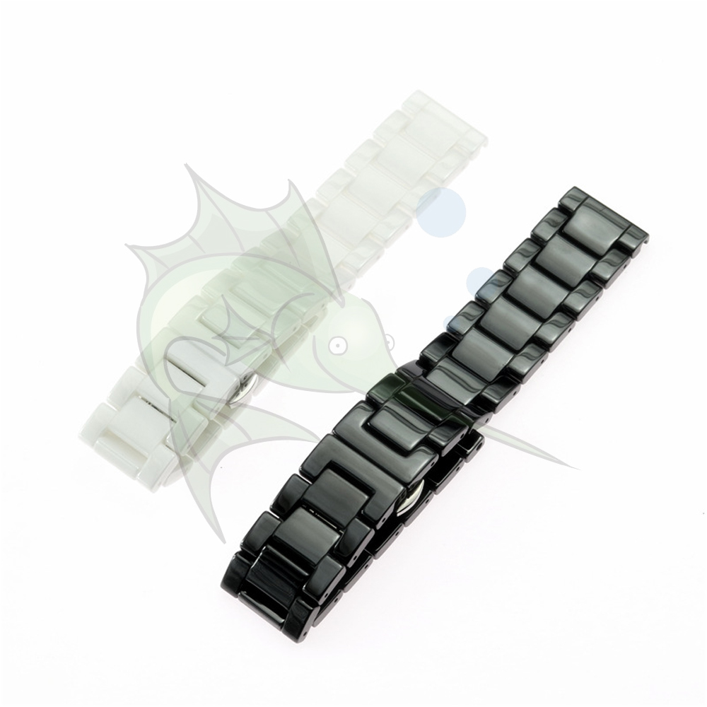 

Black White Ceramic Watch Bracelet Watchband Wristwatches Band 14 15 16 17 18 19 20 21 22mm Ceramica Watch Strap