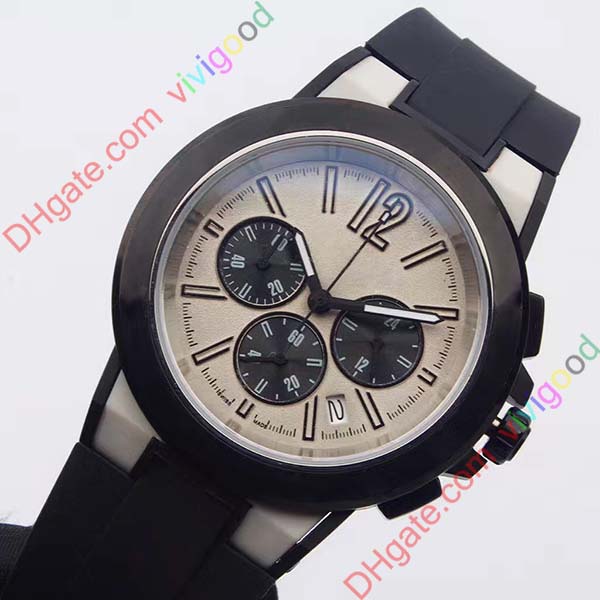

high quality Mens Watch Diagono Quartz Movement Chronograph Rubber Bands Wristwatch Men's Watches Sport Watches, Same as the picture