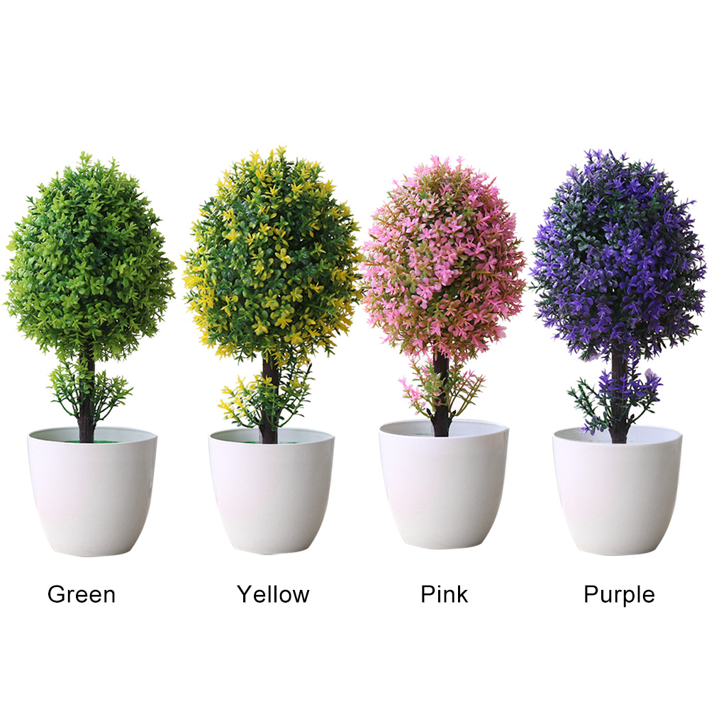 

Evergreen Tree Home Wedding Festival Decorative Artificial Bonsai Wreaths Artificial Flower Potted Bonsai Fake Flower Plant Tree, Green