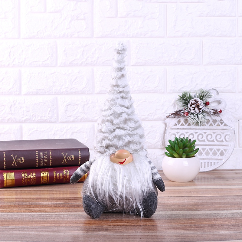 

Hot Navidad Christmas Ornaments Striped Long Hat Plush Doll Toy Christmas Ornaments Holiday Gift Decorations