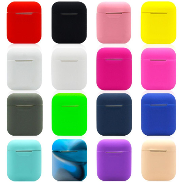 

Shockproof Silicone Protective Case For Apple AirPods True Wireless Headset Protective Shockproof Pouch With Anti-dust Plug, Mixed color