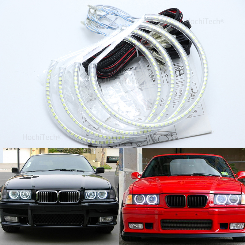 

For 3 5 7 Series E36 E38 E39 E46 M3 projector Ultra bright SMD white LED angel eyes 12V halo ring kit daytime light 131mmx4