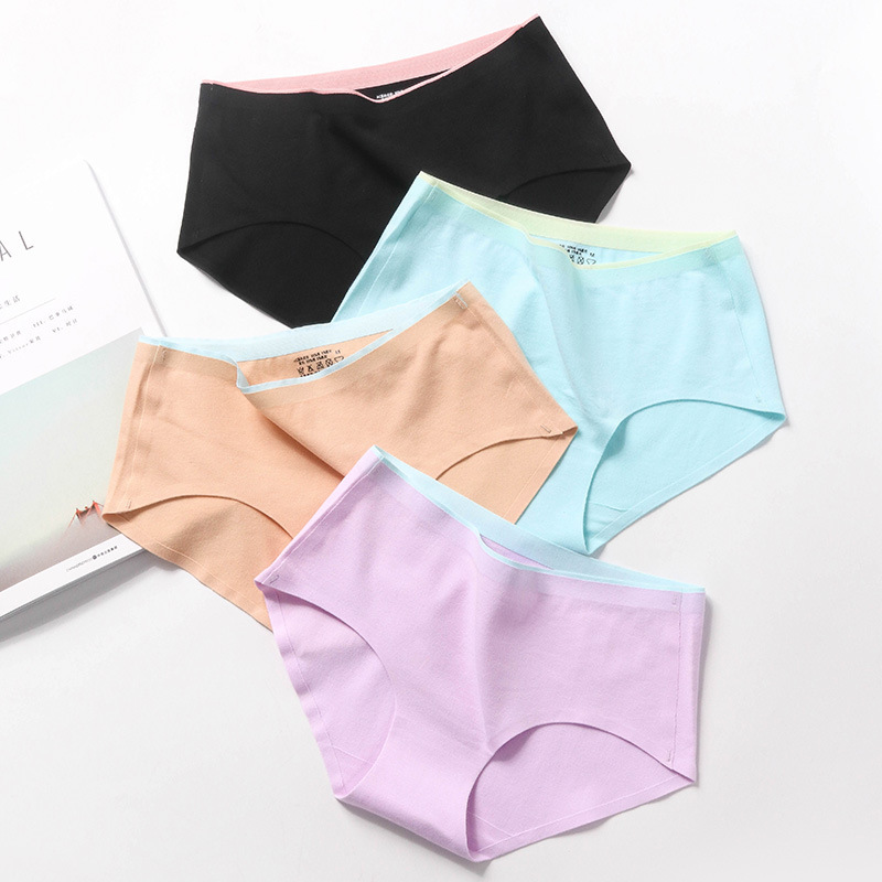 

3 piece same colors/bag Women's briefs made of cotton black blue gray, See chart