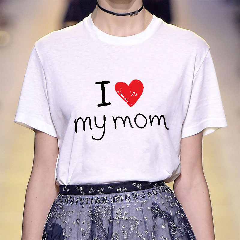 

I Love My Mom Super Mother's Day Tshirt Summer Women T-shirt Harajuku Vintage Clothes Aesthetic Streetwear Aesthetic 80s