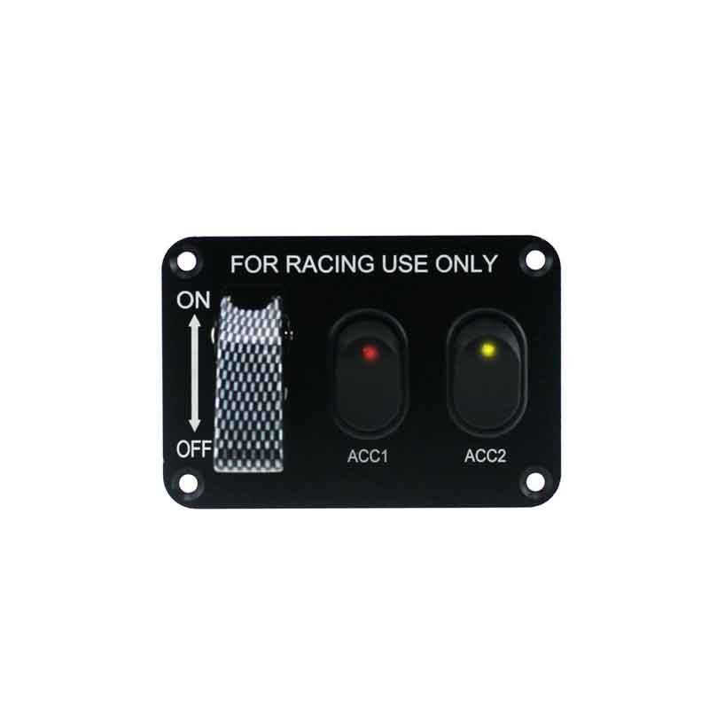Carbon Fiber Switch 2 Switch Racing ON-OFF 3 car Gang Toggle Panel Push Socket 12V for Cars Autos-image-458335175