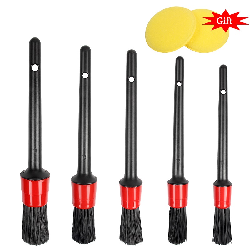 Plastique noir poignée fil de laiton Brosse de nettoyage 2pcs