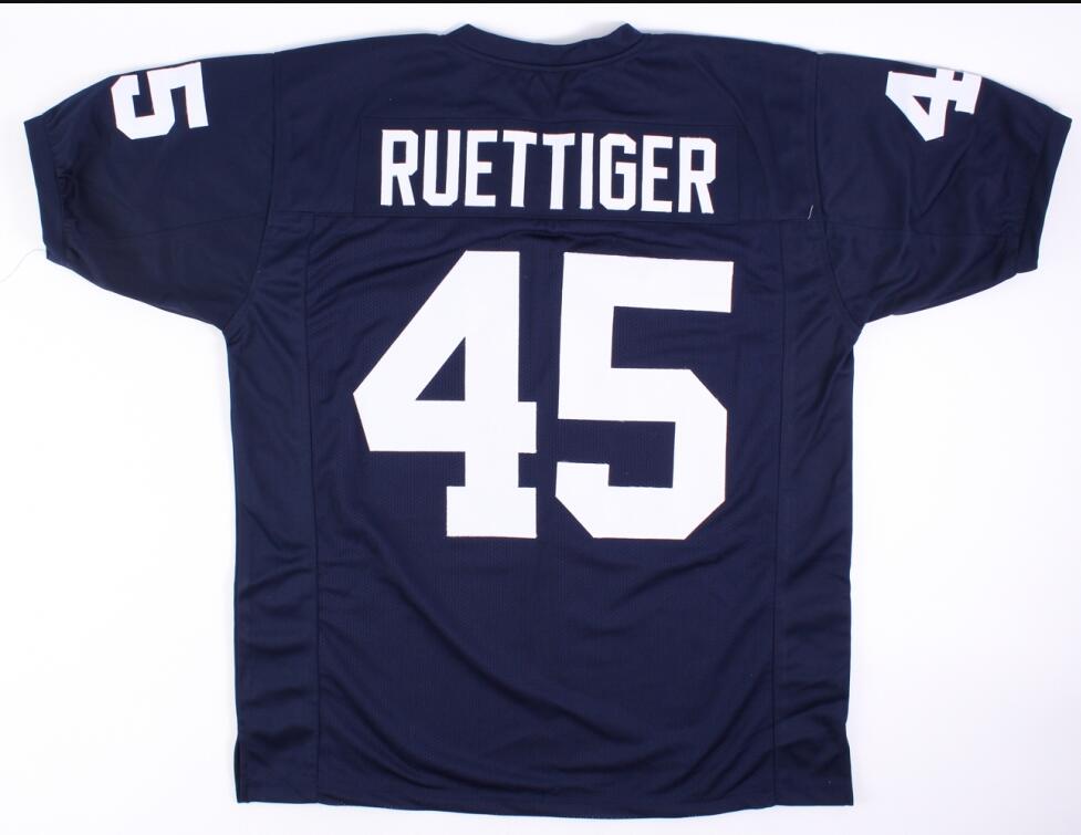 

Custom Men Youth women Vintage V neck Rudy Ruettiger #45 Rudy Movie Navy Blue Football Jersey size -4XL or custom any name or number jersey, White women s-2xl