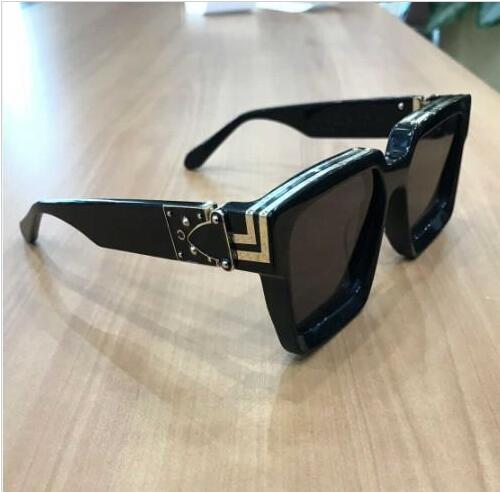 

Luxury Millionaire Sunglasses Black full frame Vintage designer sunglasses for women&men Shiny Gold Logo sell Gold plated Brand new in box