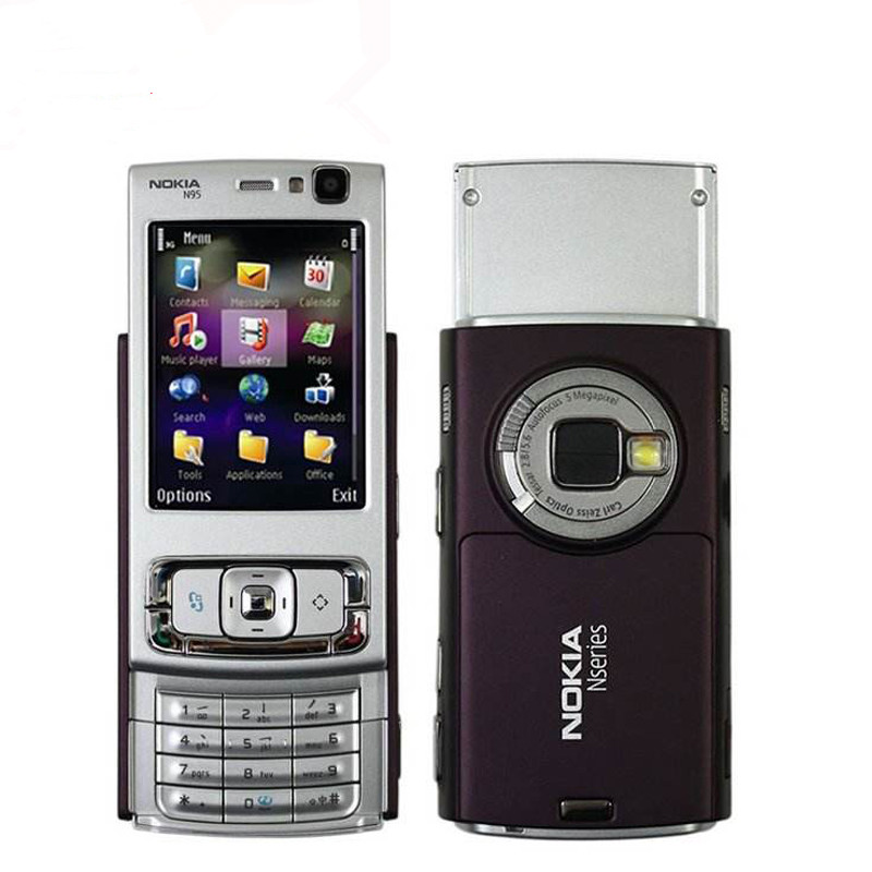 

Original Nokia N95 2.8 inch Screen 5.0MP Camera 3G WIFI GPS Bluetooth Refurbished Phone, Black