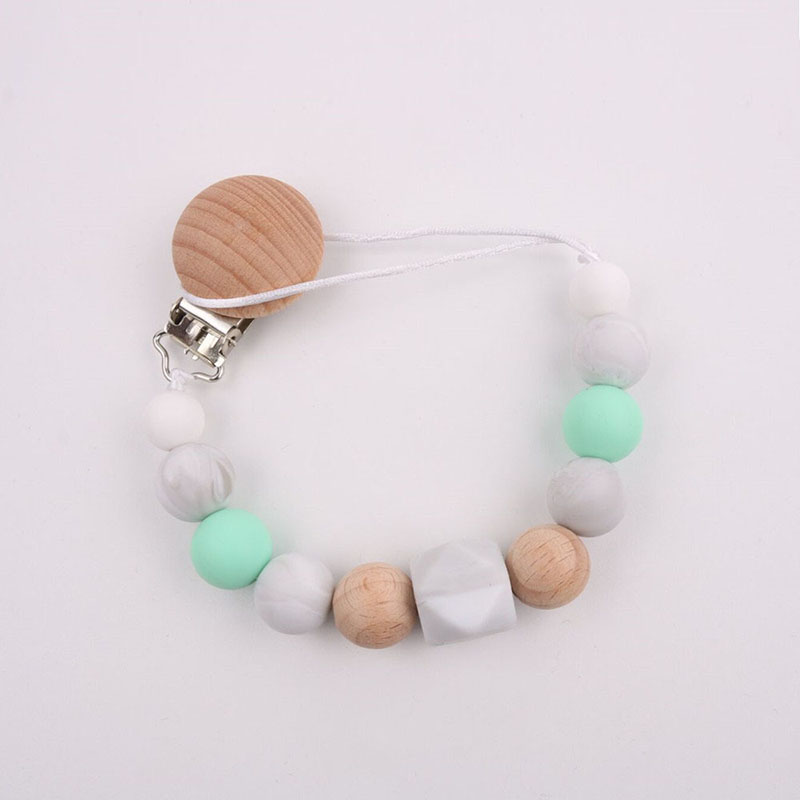 

Silicone Beech Teether Anti-drop Chain Baby Pacifier Clip Chain Silicone Leash Strap Grade Teether Nipple for Infant Kids