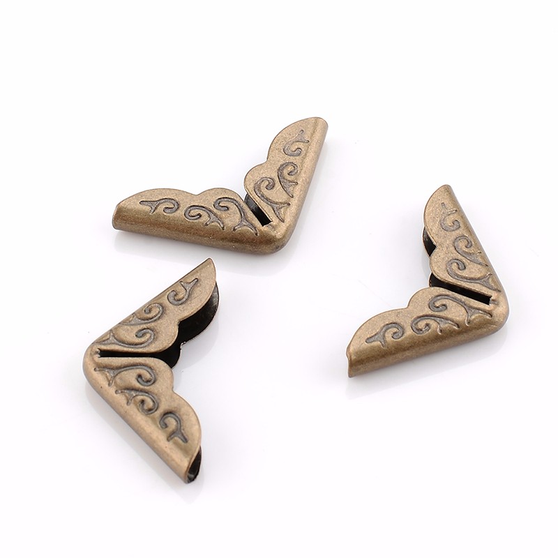 

100pcs/Set 15x15x3mm Antique Brass Metal Book Scrapbooking Notebook Albums Menus Folders Corner Protectors Bronze Tone