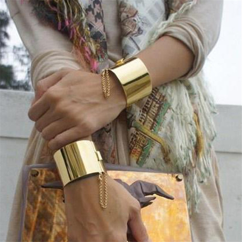 Ceative Wide Punk Metal Bangle Bracelet Girls Fashion Jewelry Vintage Cuff Bracelets for Women Bangles Christmas Gifts-image-519449727