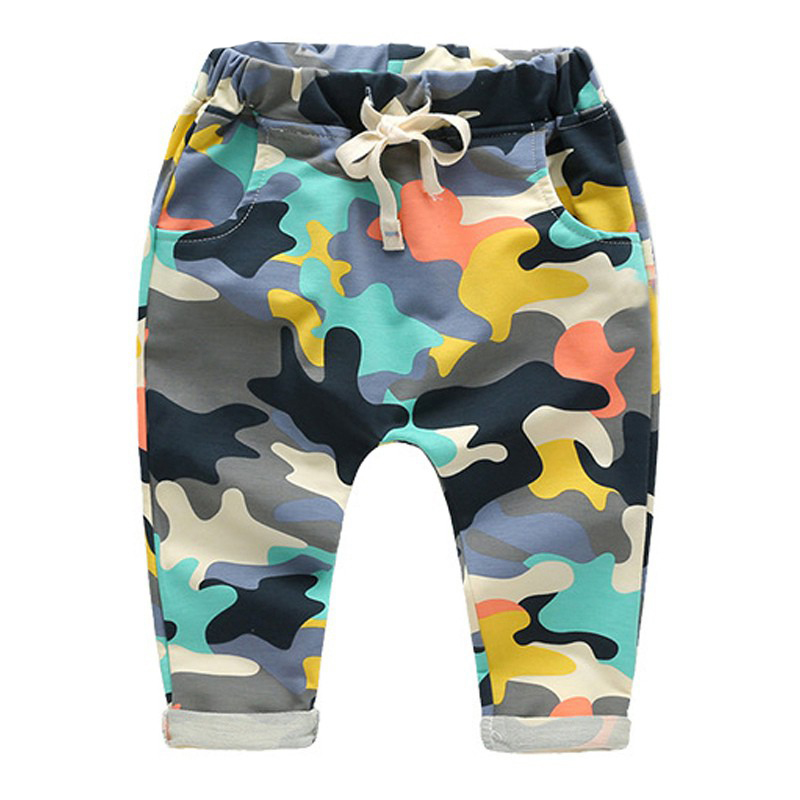 

Boys Splash Pants Cotton print Boy Children Trousers Toddler Kids Harem Pants with Drawstring Fashion Style, Green