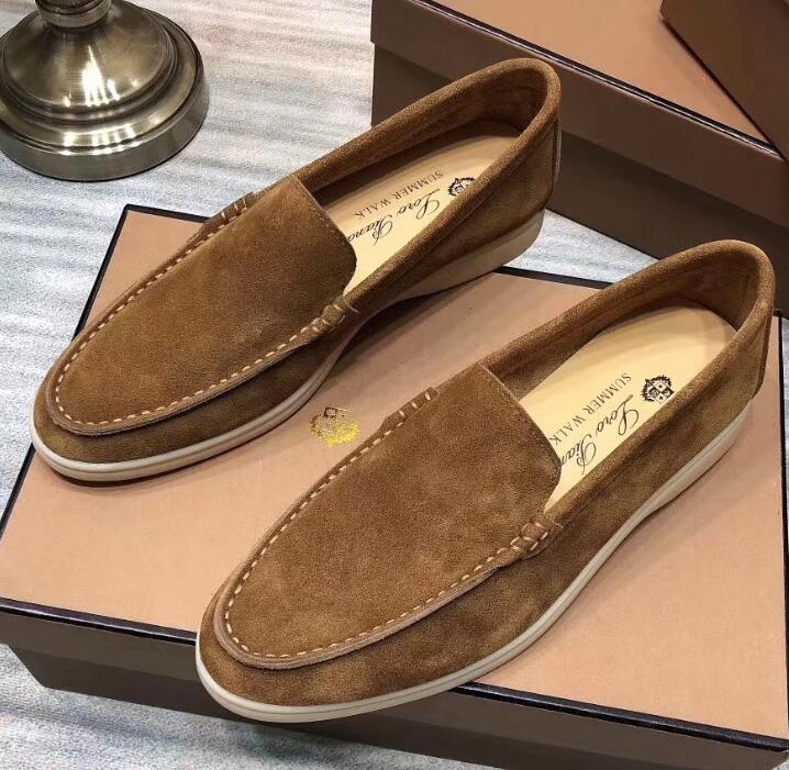 

Suede Leather Loro Walk Men Shoes Luxury Sneakers Nubuck Designer Mens Flats Leisure Dress Shoe Mocassin Large Size 45 46