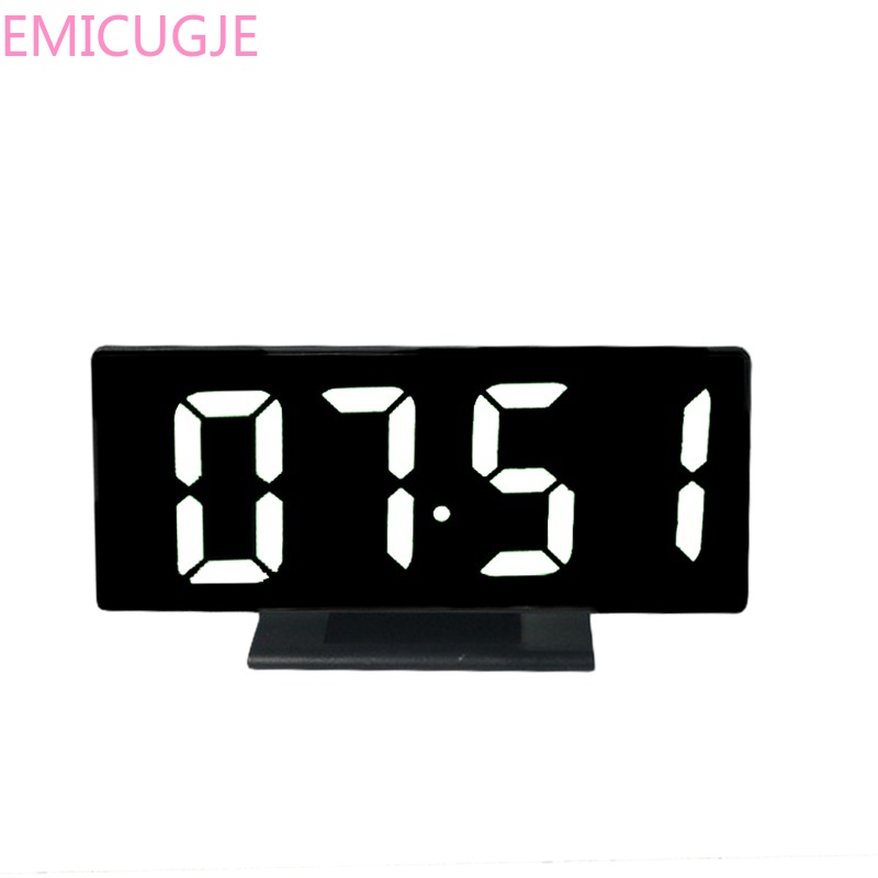 

Light Table Desktop USB Cable Clock Digital LED Mirror Alarm Clock Multifunction Snooze Display Time Night LCD