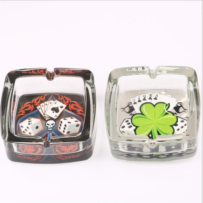 

Hot-selling 92mm sticker night light square glass ashtray personality creative gift