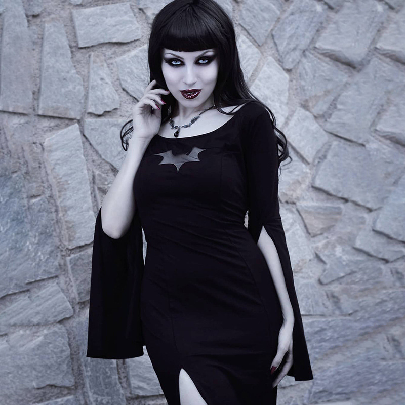 

New Ragged Women Dress Sexy Dark Designer Split Evening Party Elegant Dress Fashion Long Dress Women Black -XL Size Free Shipping