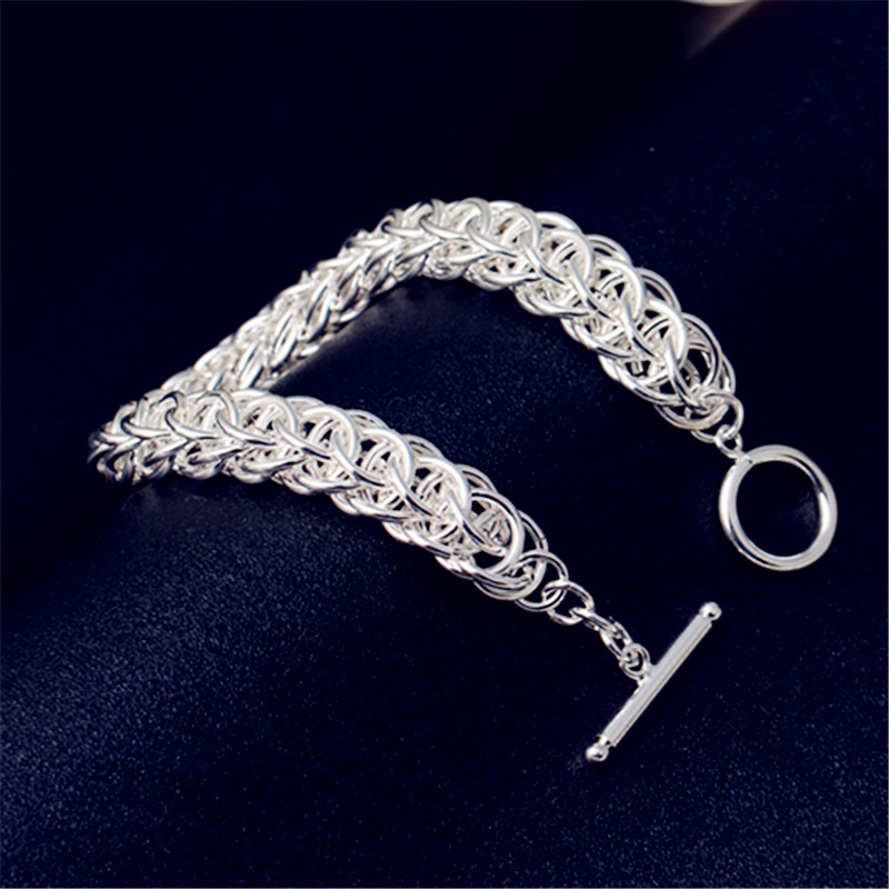 

Charm Bracelets Silver Bracelet Domineering Handmade Men's Hand Jewelry Chain