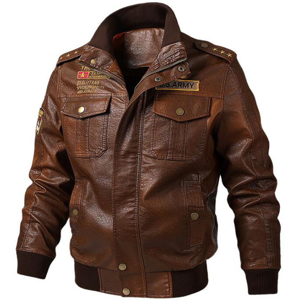 

Men Coat Faux Leather Biker Jacket Solid Long Sleeve Winter Male Motorcycle PU Coats Fashion Zipper Up Overcoat Streetwear D40, Two sizes smaller