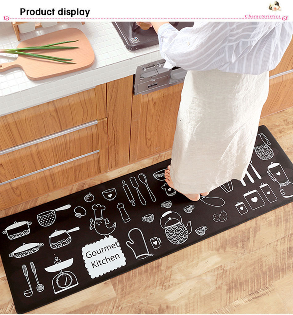 Rfwcak Japanese Kitchen Mat Waterproof Oilproof Kitchen Rug Pvc Leather Anti Fatigue Kitchen Carpet Non Slip Wear Resistant Rugs Y200527 Shaw Carpeting Vinyl Carpet From Shanye10