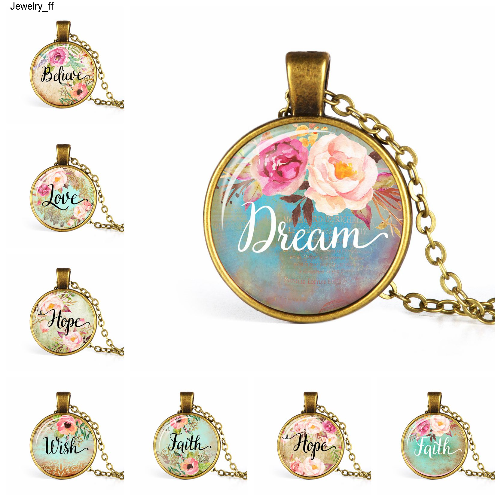 

New Bible Verse Love Dream Letter Necklace Quote Inspirational Women Men Christian Jewelry Handmade Creative Gifts