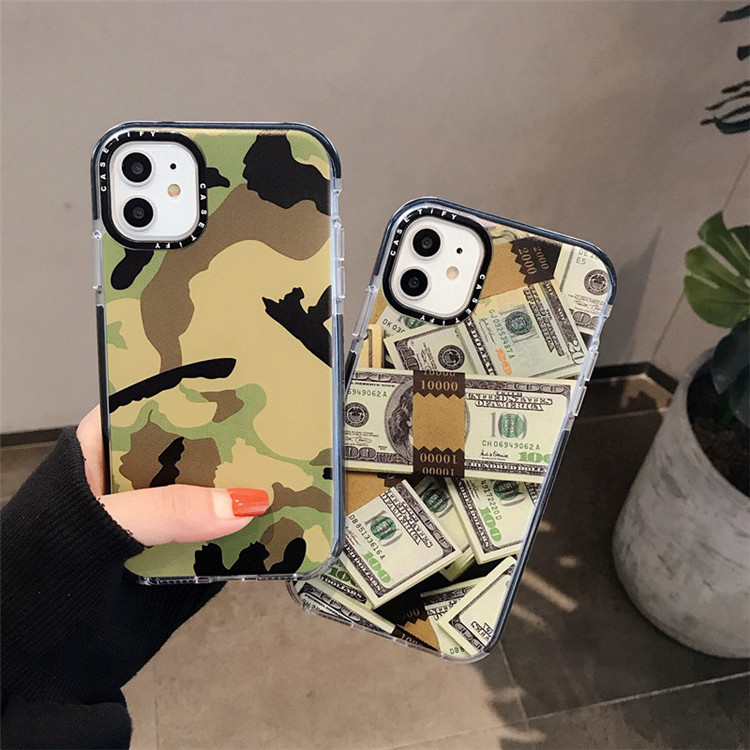 

Good Designer Camouflage pattern dollar Sticker label case for iPhone 11 Pro X XS MAX 7 8 6 plus soft Silicone clear cover for iphone 11