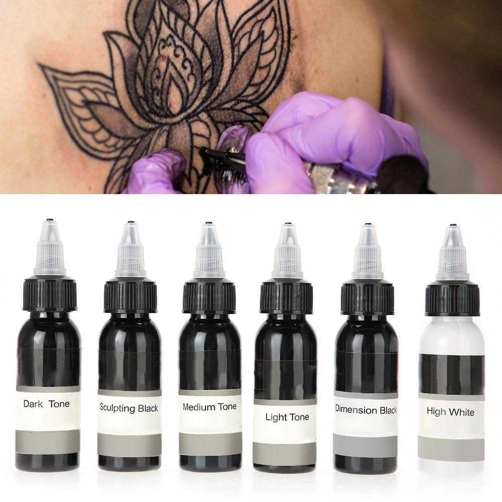 

30ml 6 Colors Natural Plant Tattoo Pigment Permanent Makeup Bottle Tattoos Ink Pigment For Body Professional Beauty Art Supplies