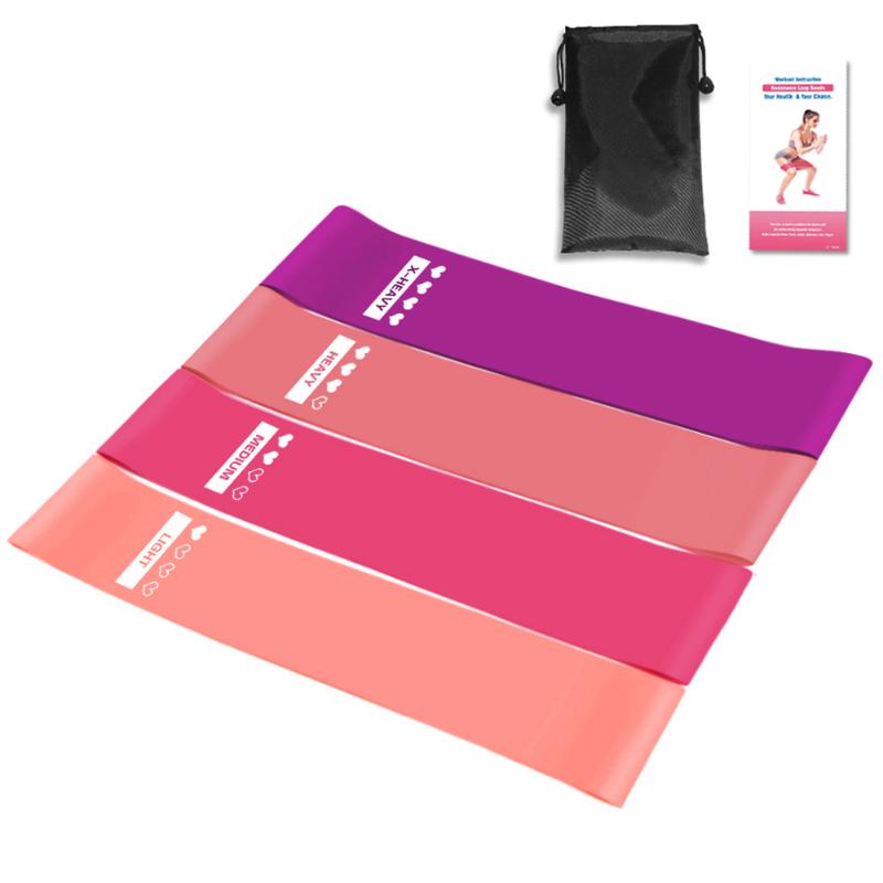 

Lixada 4PCS Resistance Loop Bands Set For Home Gym Training Loops Yoga Pilate Workout Exercises Accessories Fitness Bands