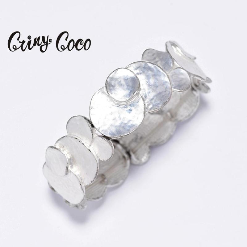 

Cring Coco 2020 High Quality Geometric Circle Bracelet Women's Silver Color Adjustable Bangles Bracelets Lover's Valentine Gifts