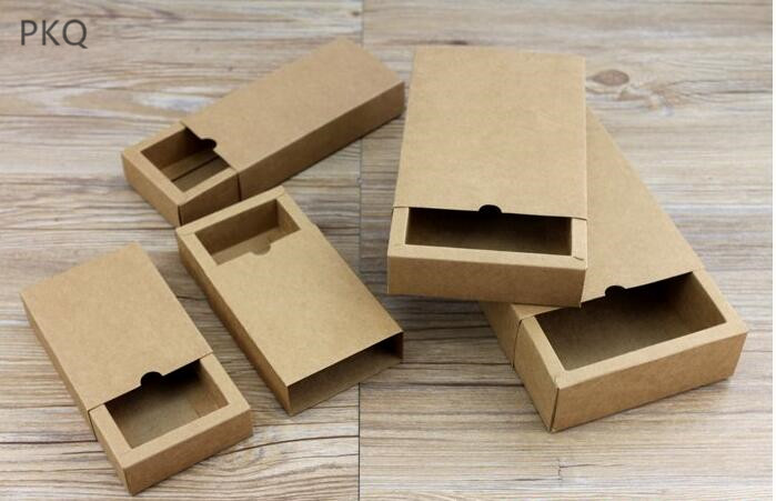 

10Pcs DIY Vintage color Kraft paper gift box package candy favors arts jewelry display package box brown packaging for soap