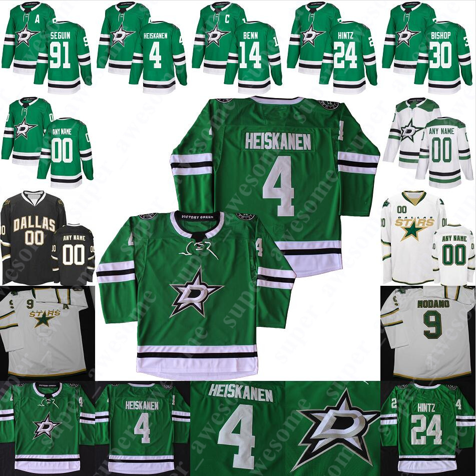 

Dallas Stars Jersey Ben Bishop Jamie Benn Miro Heiskanen Joe Pavelski Alexander Radulov John Klingberg Corey Perry Esa Lindell Roope Hintz, Black old style