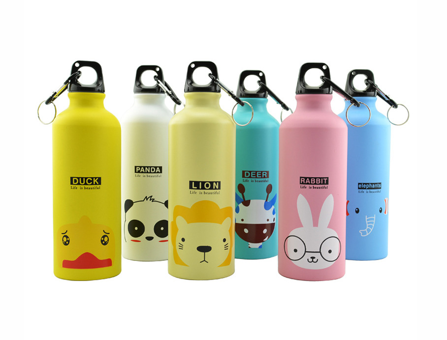 2018 New Design Aluminum Sports Bottles Cute Cartoon Animal Pattern Creative Portable 500ml Water Cup Christmas Gift Kitchen accessories-image-467662410