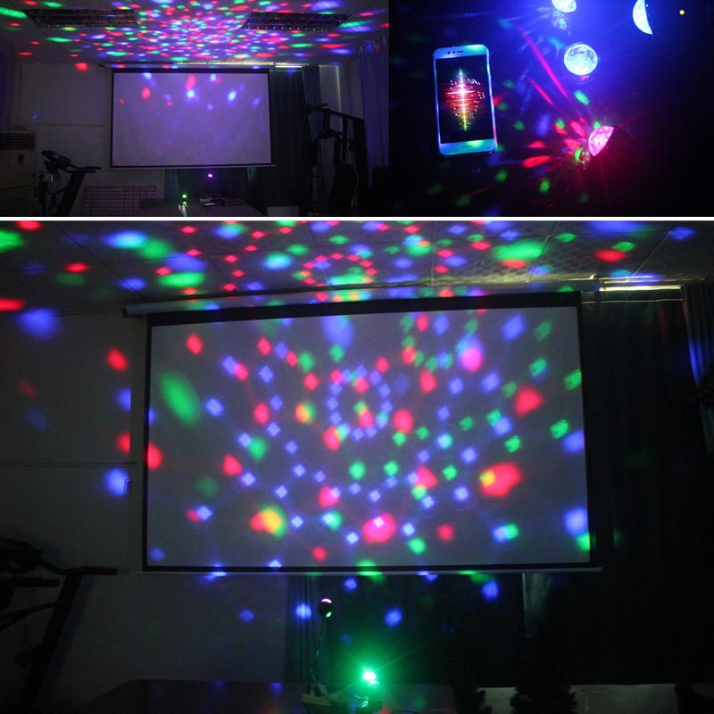 

BRELONG DJ lamp, 9 color LED stage light RGB rotating crystal magic ball light USB disco 1 pc
