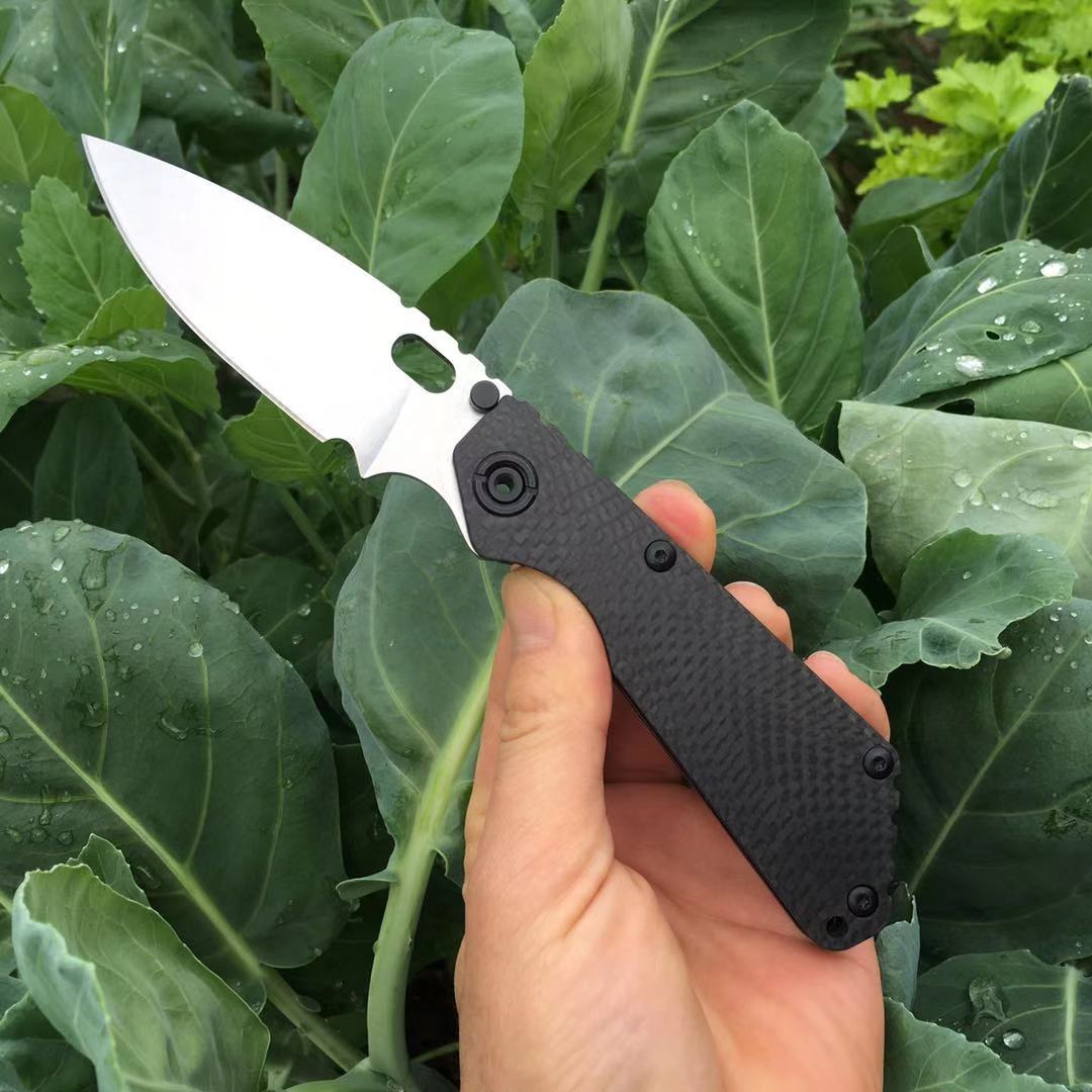 

Titanium Carbon Fiber Folding Tactical Survival Knife D2 Steel Blade Stone Wash Outdoor Camping EDC Pocket Knife