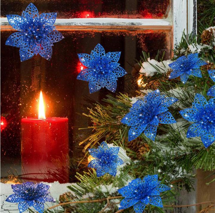 FL-30CB Nuevas flores azules Árbol De Navidad Adorno Decoración Regalo