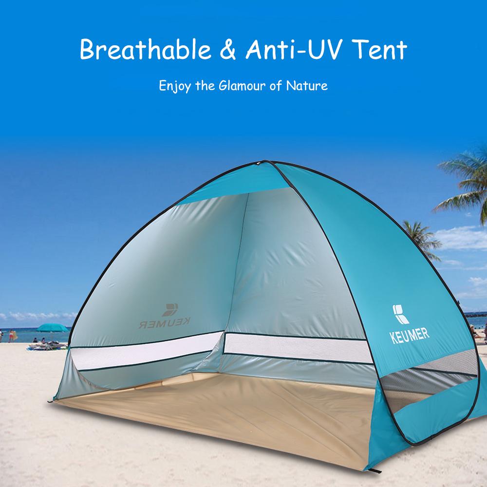 

KEUMER Automatic Beach Tent 2 Persons Camping Tent UV Protection Shelter Outdoor Instant Pop-up Summer 200*120*130cm