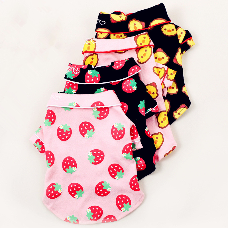 

Dog clothing Love Pet small Dog Cat Jumpsuit Pajamas Pink Soft Feeling Shirt button Sleepwear Dog four seasons Clothes Puppy Apparel, 4 colors
