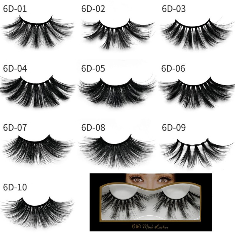 

25mm 6D False Eyelashes Reusable Natural 3D Wispy Faux Mink Eyelash Extension Handmade Soft Big Dramatic Fluffy Mink Fake Eye Lashes