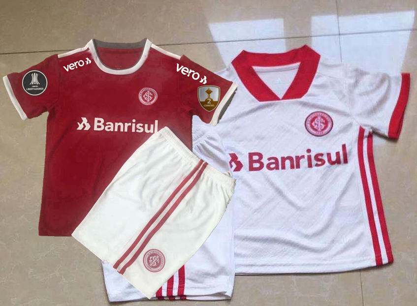 

2020 2021 SC Internacional kids Soccer Jerseys sets 20 21 Internacional GUERRERO D'ALESSANDRO V. CUESTA home away football boys shirt+shorts, Black