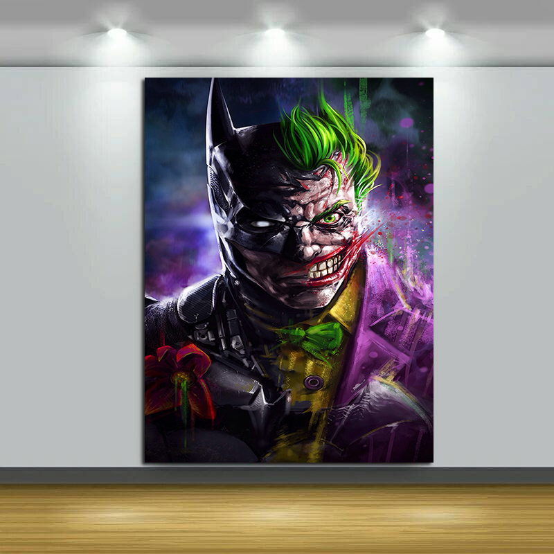 Face Joker Laughing DC Comics Silk Canvas Poster 13x24 24x43 inch