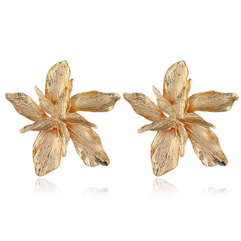 

Europe and the United States exaggerated multi-layer alloy flower earrings female fashion autumn and winter earrings Bohemian, Silver