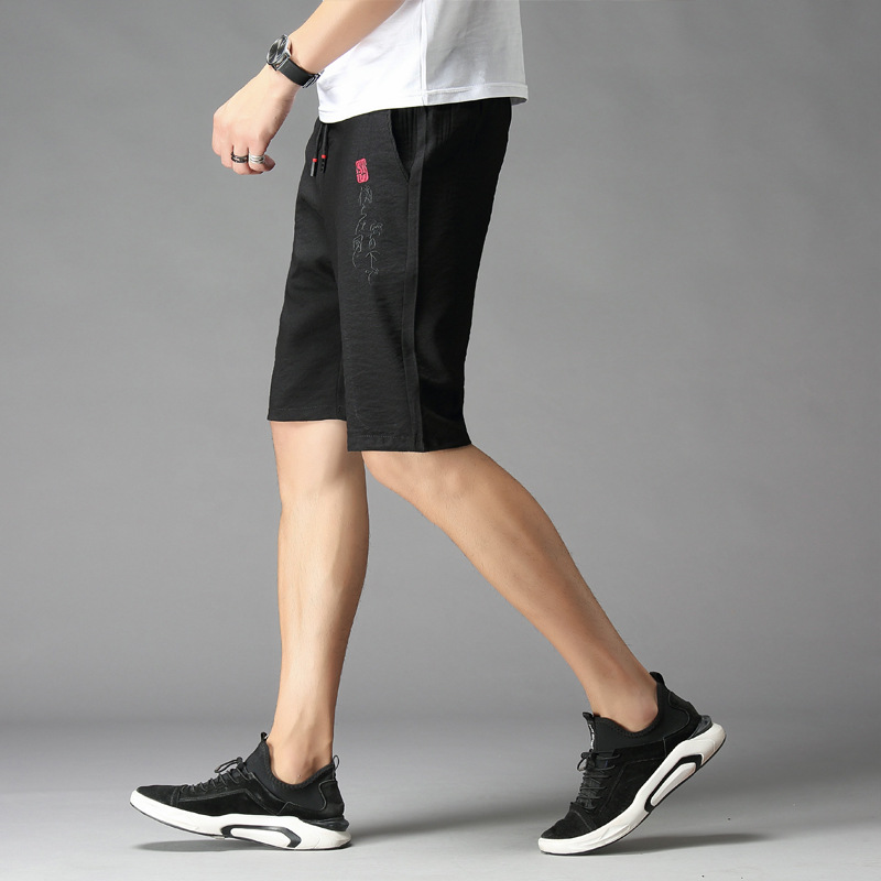 

Men's Shorts Summer New Student Middle Pants Shorts, Black